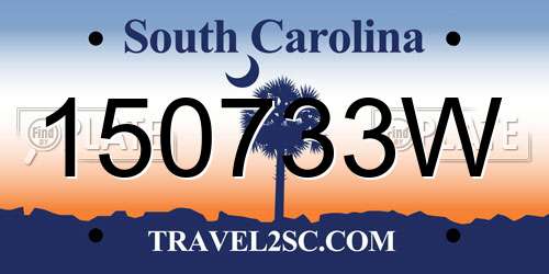 150733W South Carolina License Plate