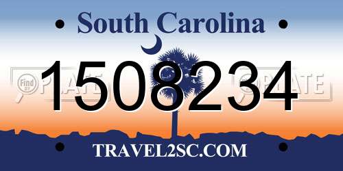 1508234 South Carolina License Plate