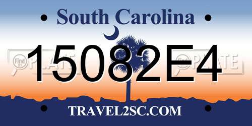 15082E4 South Carolina License Plate