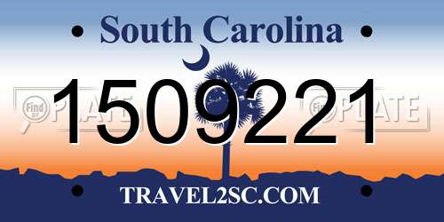 1509221 South Carolina License Plate