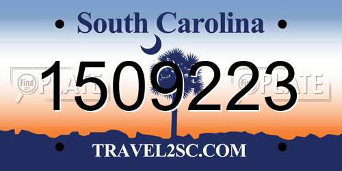 1509223 South Carolina License Plate