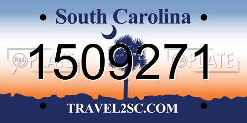 1509271 South Carolina License Plate