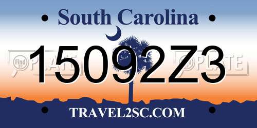 15092Z3 South Carolina License Plate