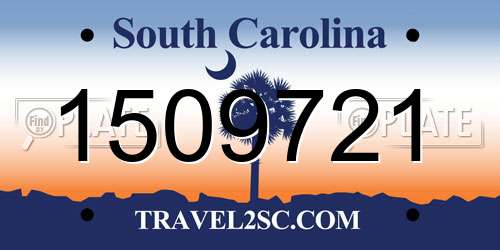 1509721 South Carolina License Plate