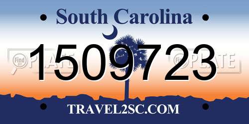 1509723 South Carolina License Plate