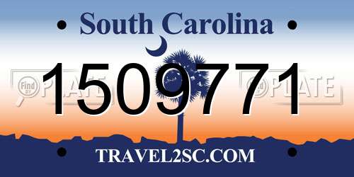 1509771 South Carolina License Plate