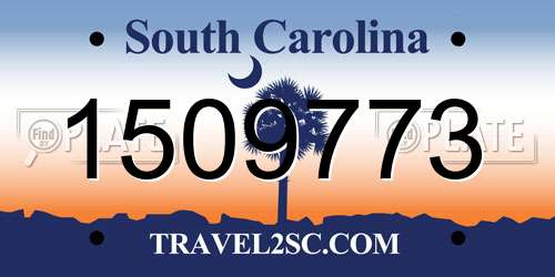 1509773 South Carolina License Plate