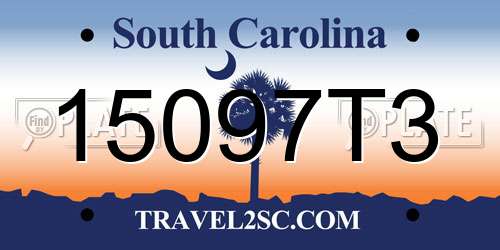 15097T3 South Carolina License Plate