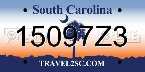 15097Z3 South Carolina License Plate
