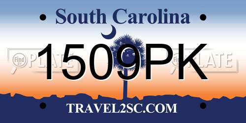 1509PK South Carolina License Plate