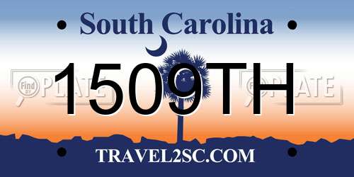 1509TH South Carolina License Plate