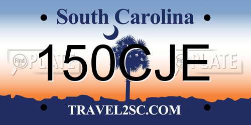 150CJE South Carolina License Plate