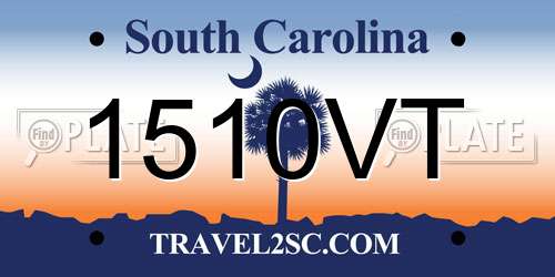 1510VT South Carolina License Plate