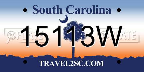 15113W South Carolina License Plate