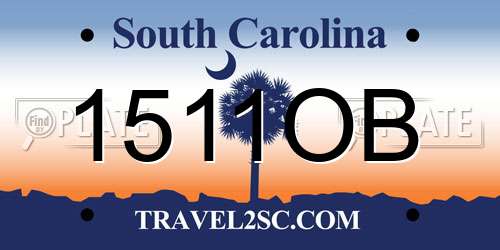 1511OB South Carolina License Plate