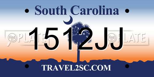 1512JJ South Carolina License Plate