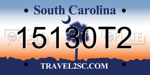 15130T2 South Carolina License Plate