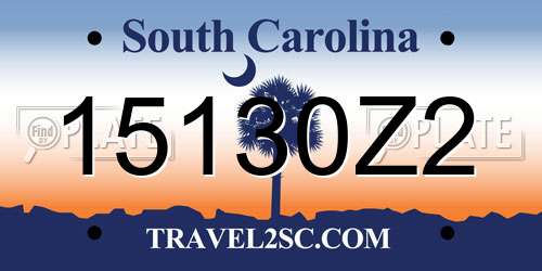 15130Z2 South Carolina License Plate