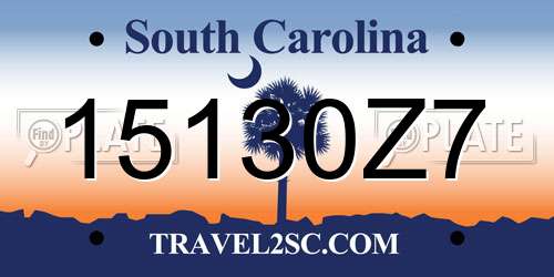 15130Z7 South Carolina License Plate