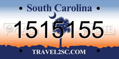1515155 South Carolina License Plate
