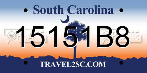 15151B8 South Carolina License Plate