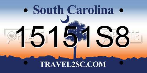 15151S8 South Carolina License Plate