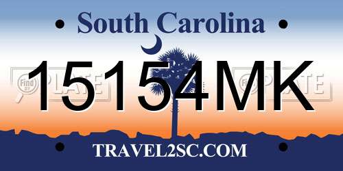 15154MK South Carolina License Plate