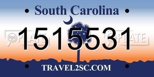 1515531 South Carolina License Plate