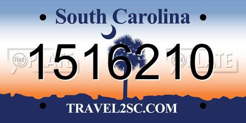 1516210 South Carolina License Plate