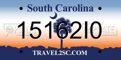 15162I0 South Carolina License Plate