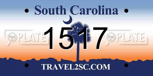 1517 South Carolina License Plate