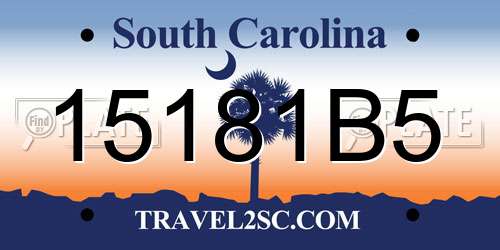 15181B5 South Carolina License Plate