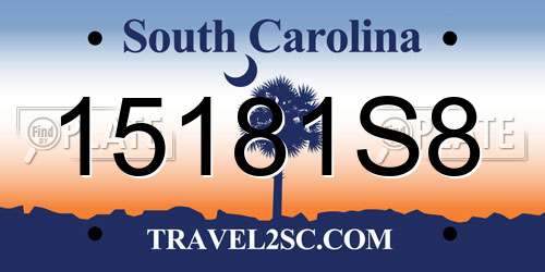 15181S8 South Carolina License Plate
