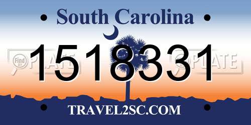 1518331 South Carolina License Plate