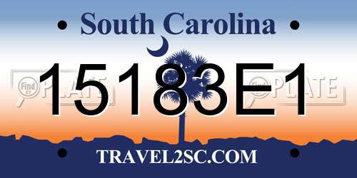 15183E1 South Carolina License Plate