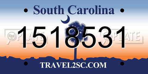 1518531 South Carolina License Plate