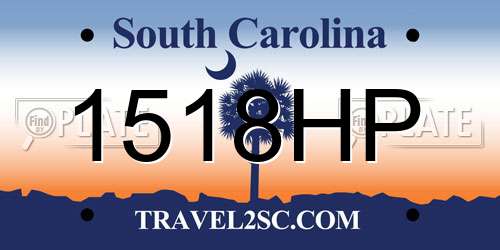 1518HP South Carolina License Plate