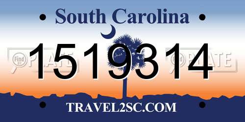 1519314 South Carolina License Plate