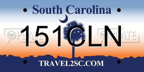 151CLN South Carolina License Plate