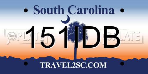151IDB South Carolina License Plate