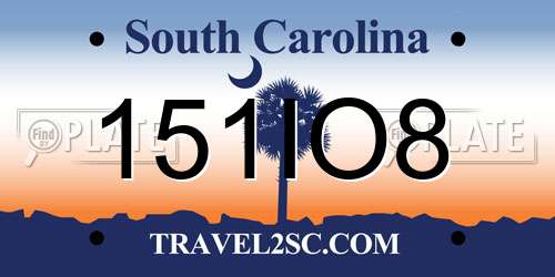 151IO8 South Carolina License Plate