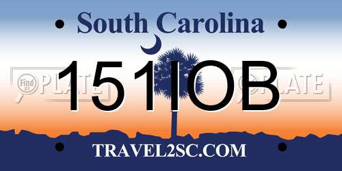 151IOB South Carolina License Plate
