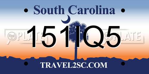 151IQ5 South Carolina License Plate