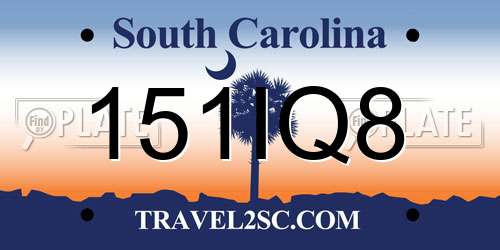 151IQ8 South Carolina License Plate