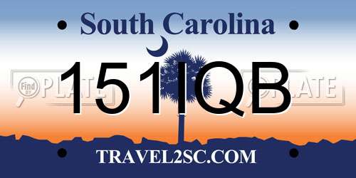 151IQB South Carolina License Plate