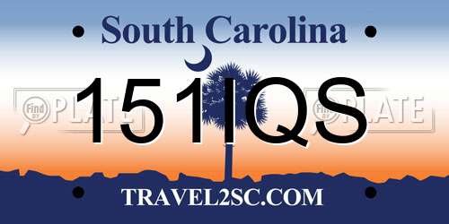 151IQS South Carolina License Plate