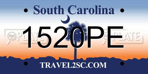 1520PE South Carolina License Plate