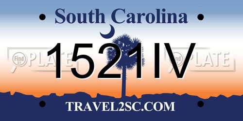 1521IV South Carolina License Plate
