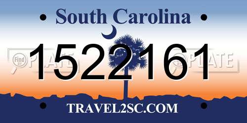 1522161 South Carolina License Plate