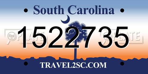 1522735 South Carolina License Plate